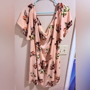 West Loop Peach Floral Dress